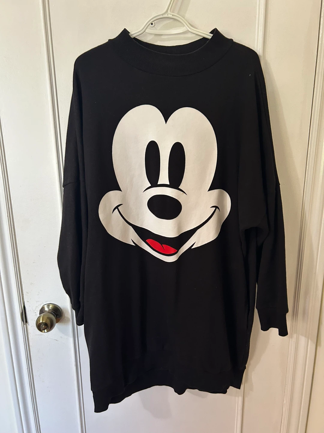 （Adult）Disney Mickey Mouse Black Sweatshirt Dress - Size L