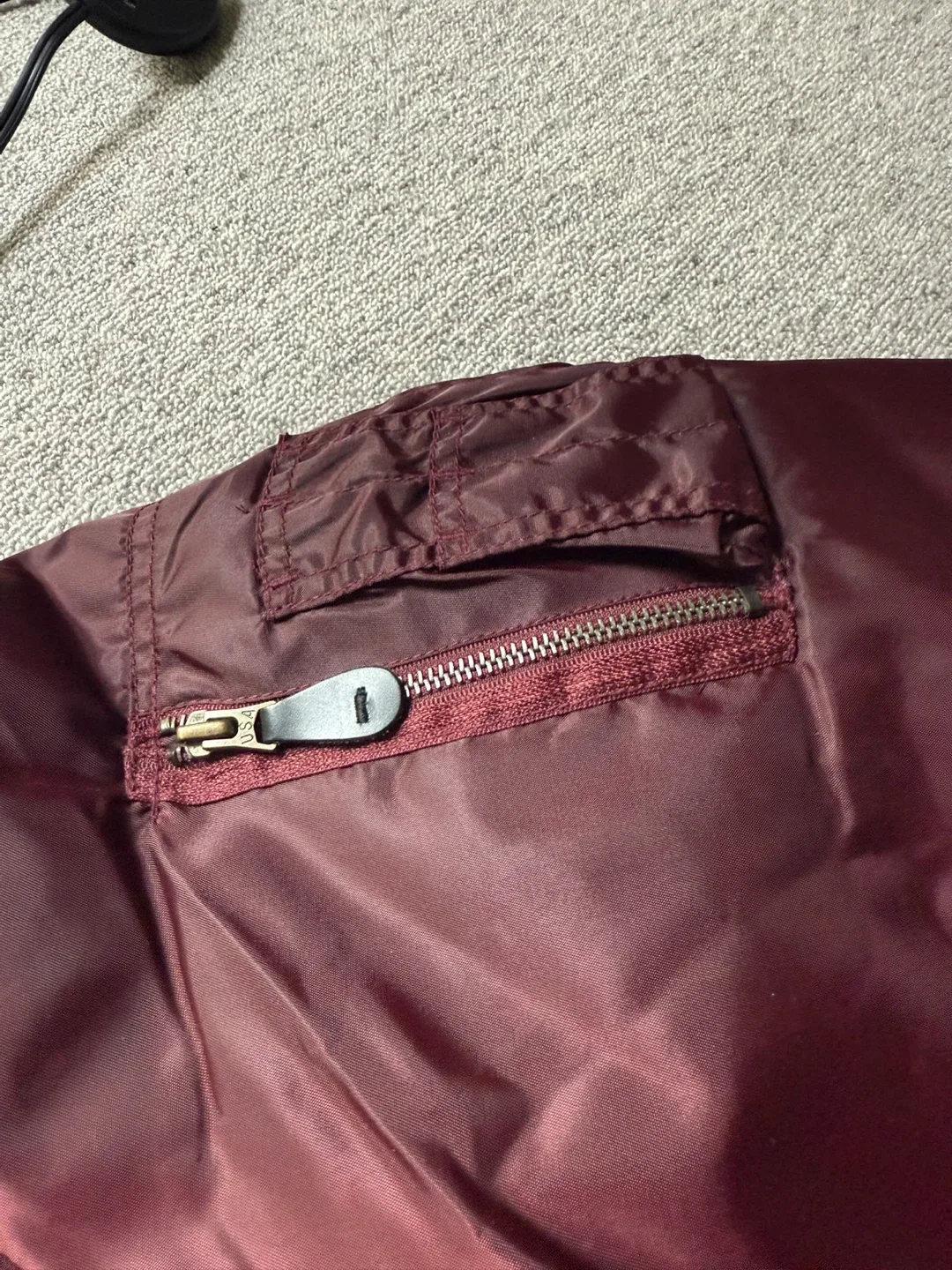 Burgundy Bomber Jacket image indicator(4)