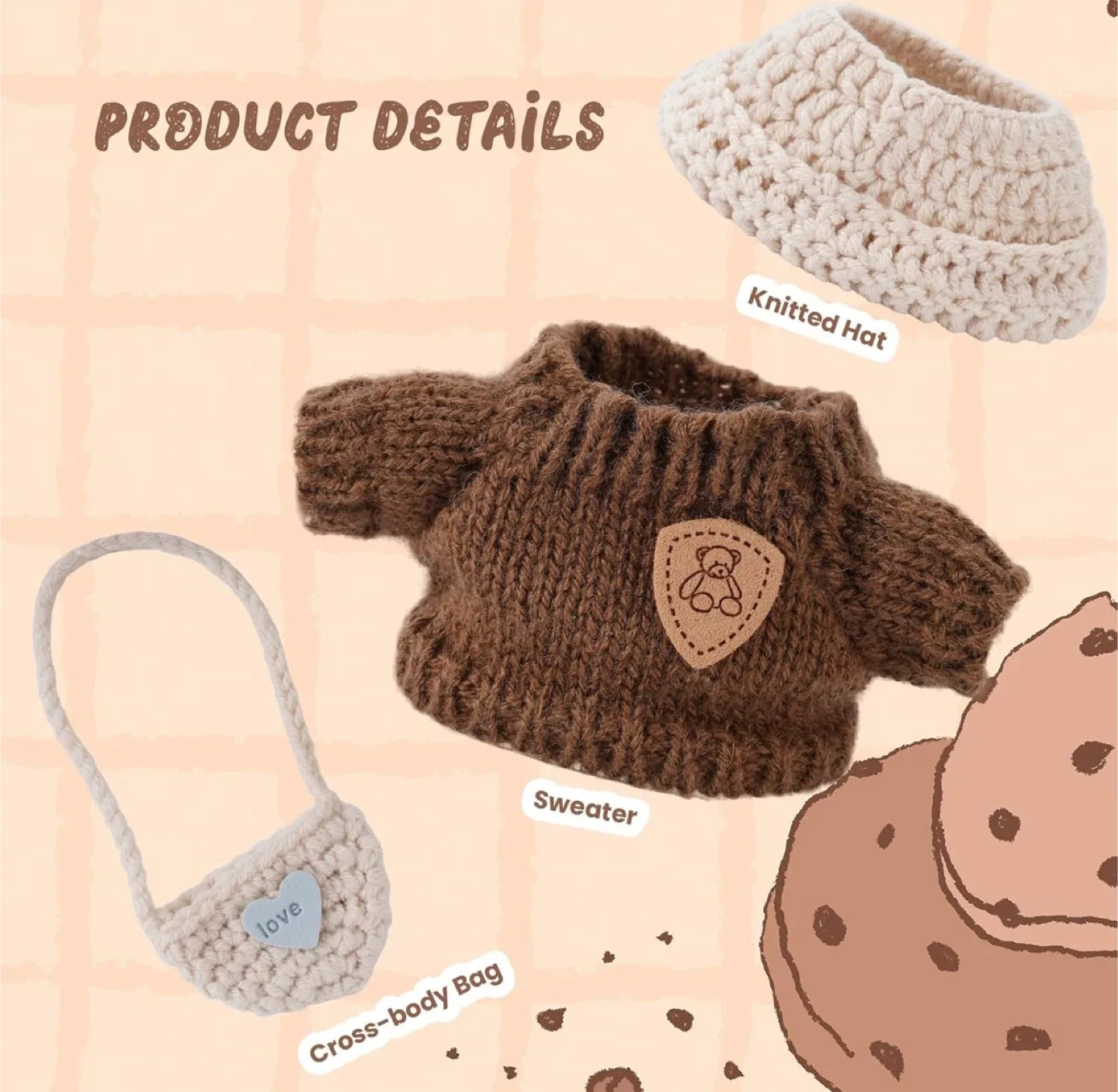 Labubu Clothes Set: Sweater, Hat, Bag image indicator(3)