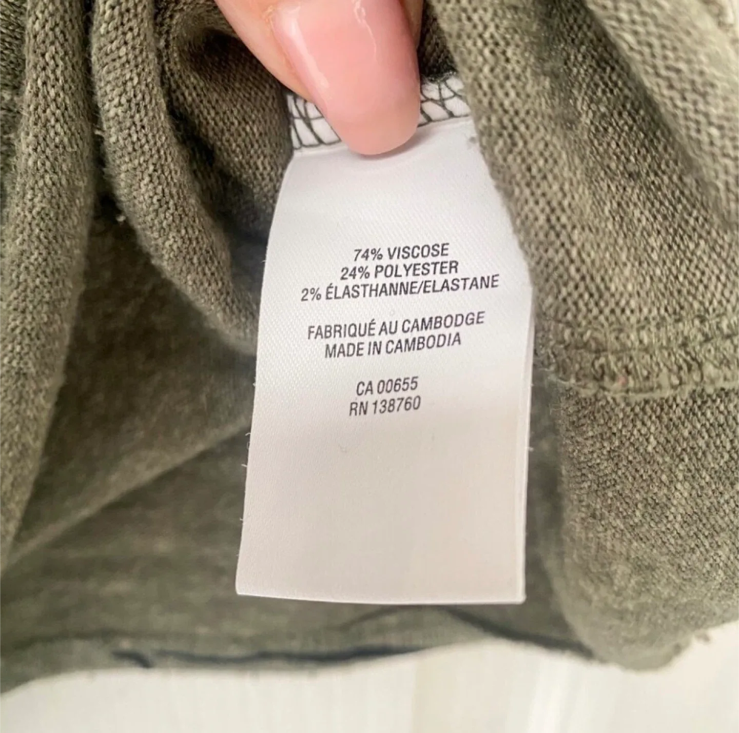 Reitman’s - XL Olive green cowl neck top image indicator(3)