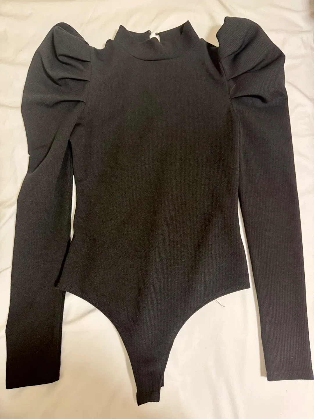 Honey Black Puff-Sleeve Bodysuit image indicator(2)