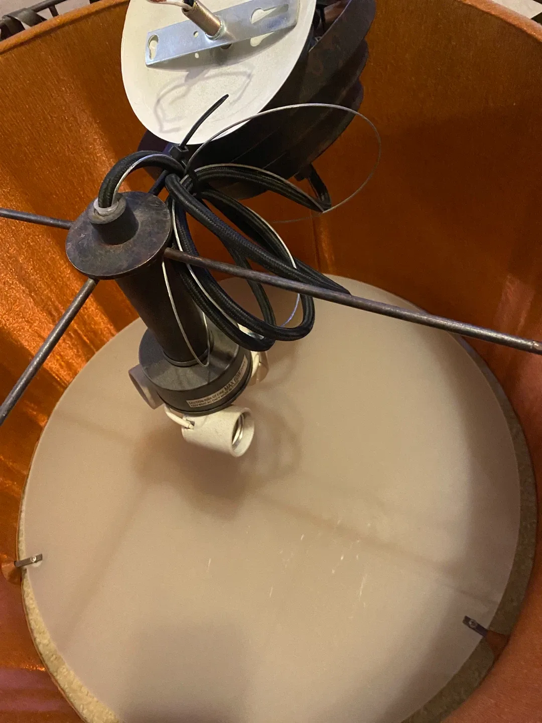 Vintage Palecek Brutalist Drum Light Fixture image indicator(6)