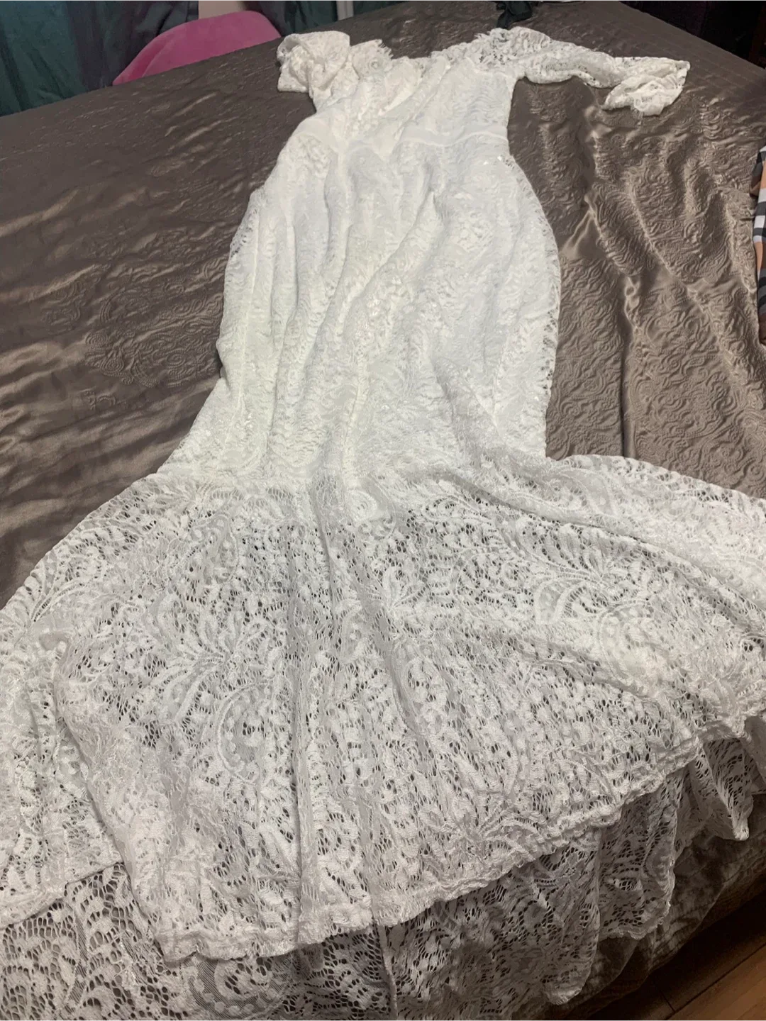 White Lace Mermaid Dress thumbnail