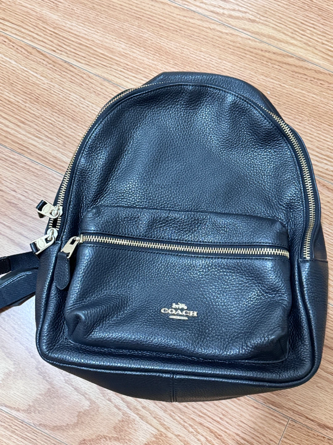Coach Black Leather Backpack
