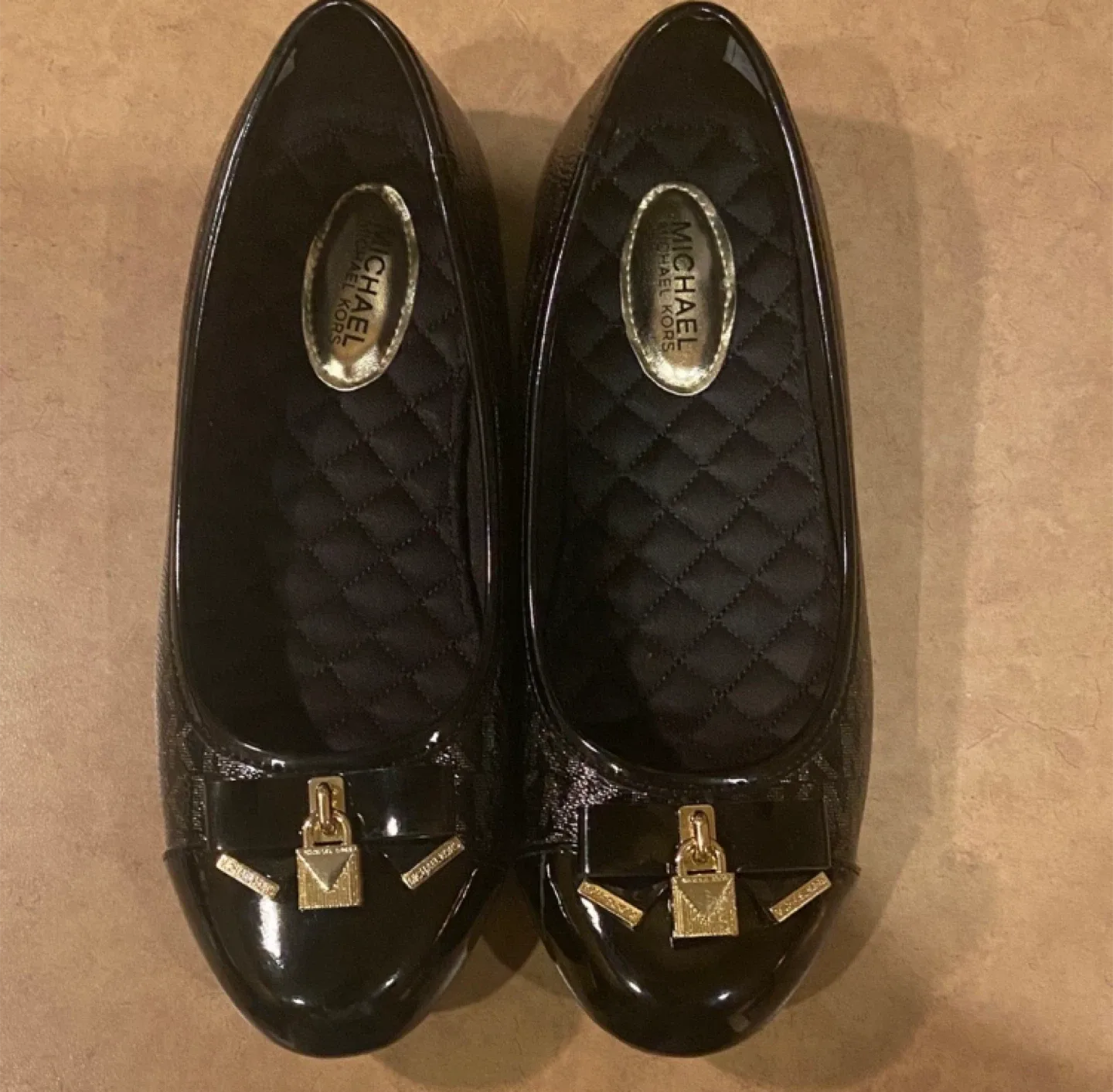 Michael Kors Black Patent Leather Flats - Size 4 thumbnail