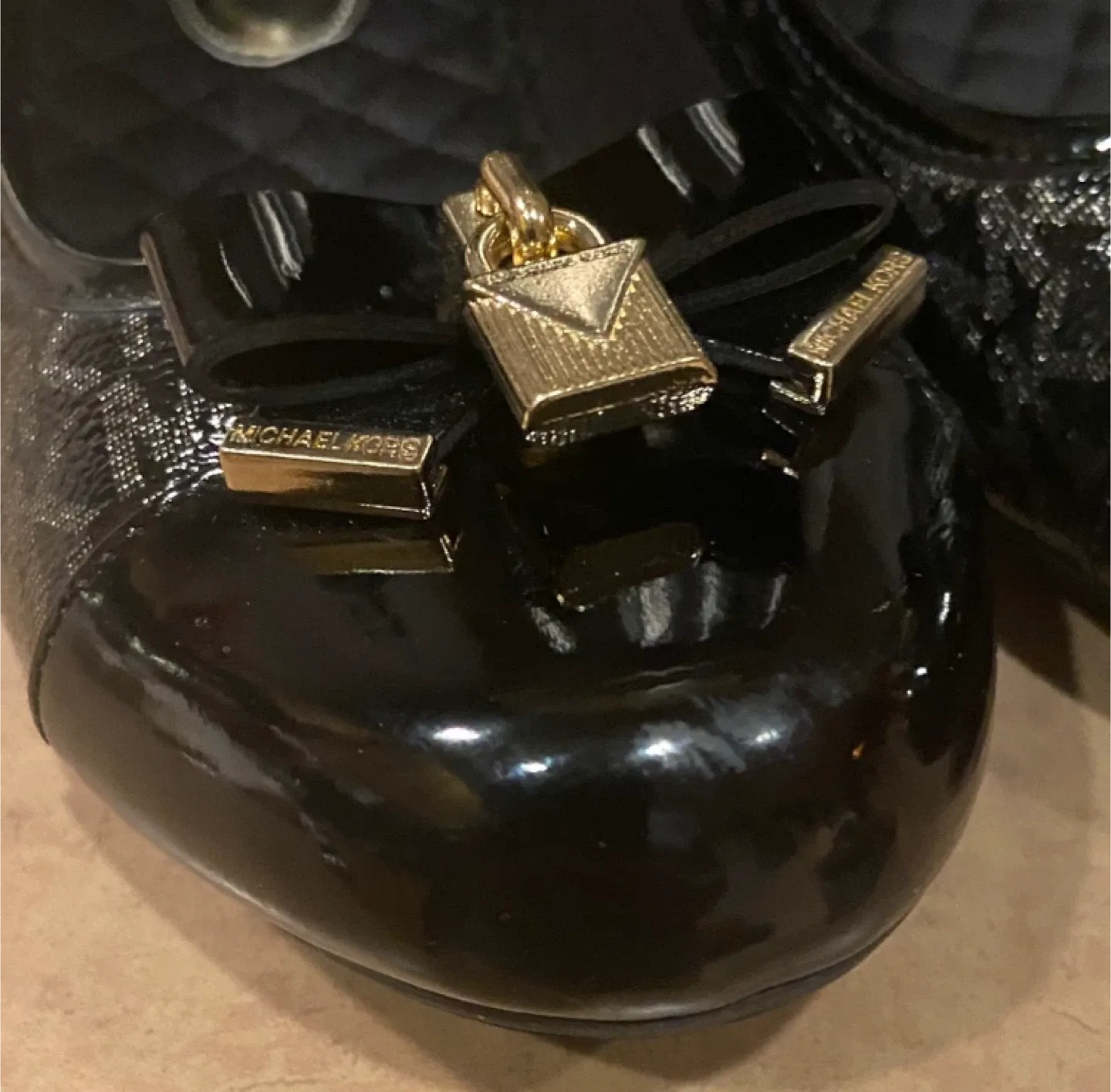 Michael Kors Black Patent Leather Flats - Size 4 image indicator(3)