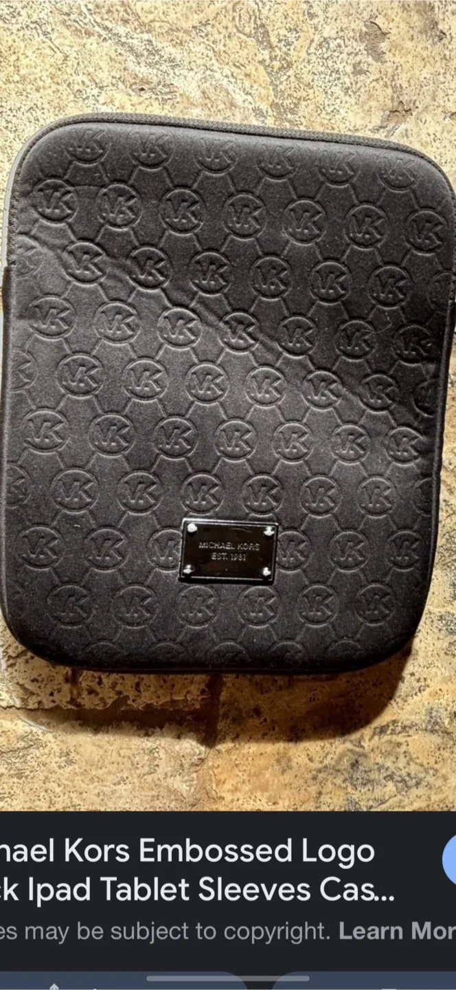 Michael Kors Black Embossed Logo iPad Tablet Case image indicator(4)
