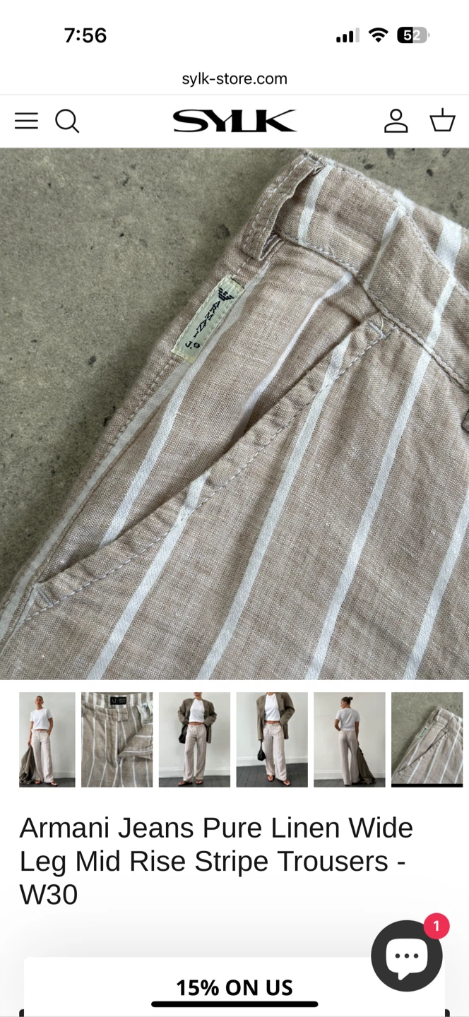 Armani Jeans Linen Wide Leg Stripe Trousers - photo 2