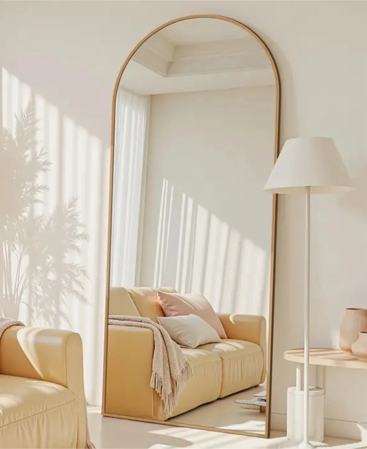 Brown metal arch frame Full Length Mirror - 58" thumbnail
