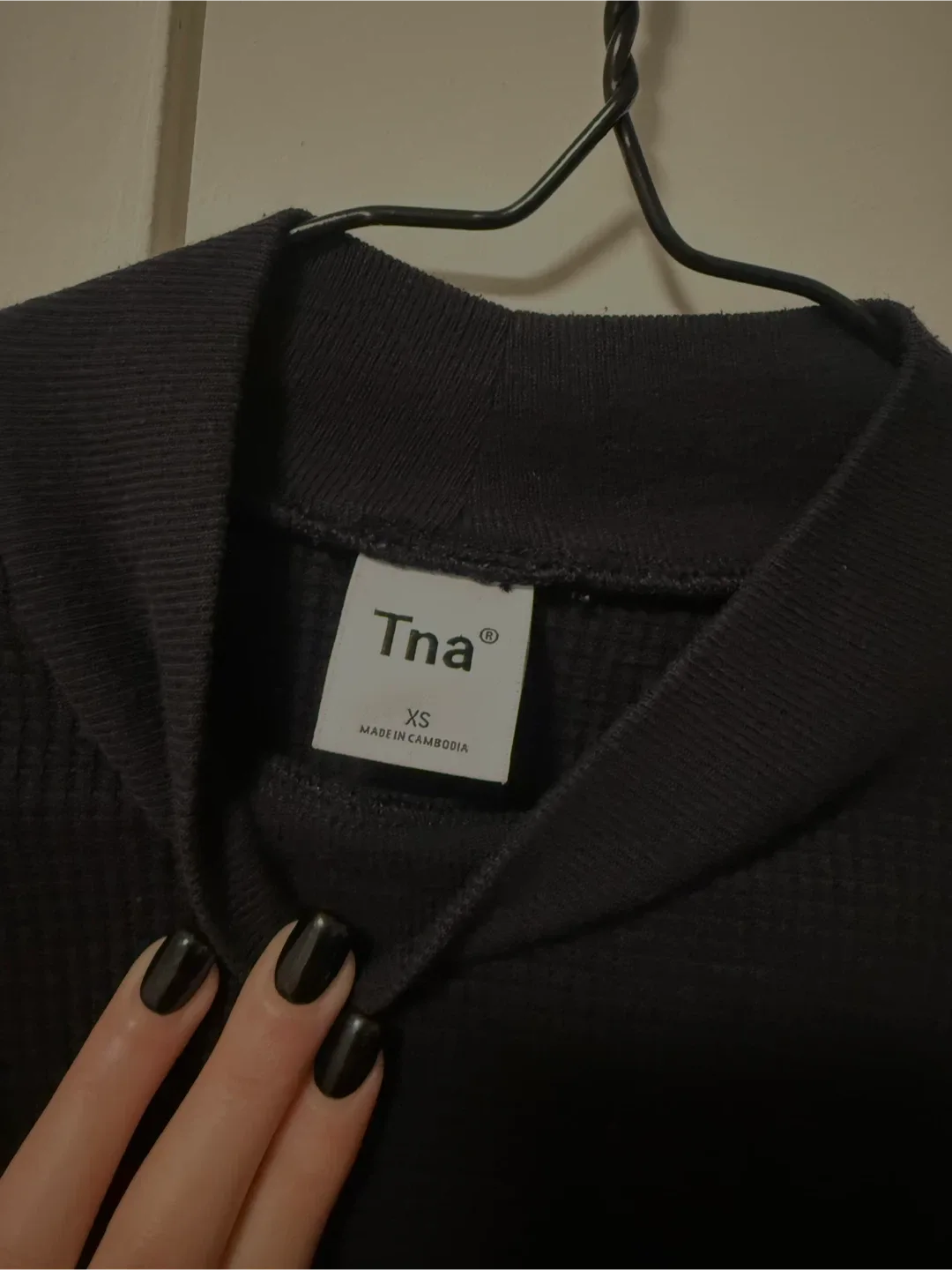 TNA Black Waffle Knit Long Sleeve - XS image indicator(3)