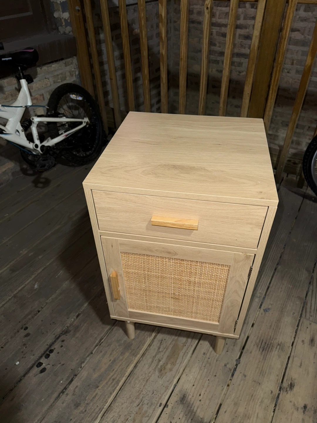 Wood Nightstand with Drawer & Door - photo 2