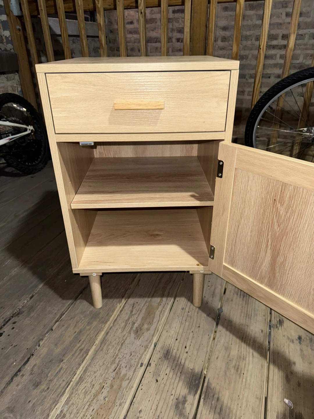 Wood Nightstand with Drawer & Door - photo 3