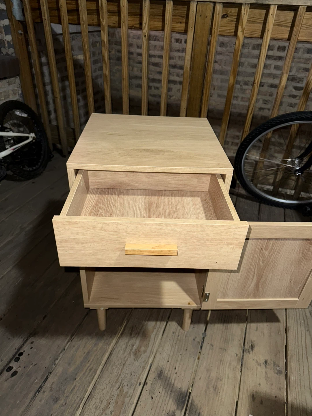 Wood Nightstand with Drawer & Door - photo 4