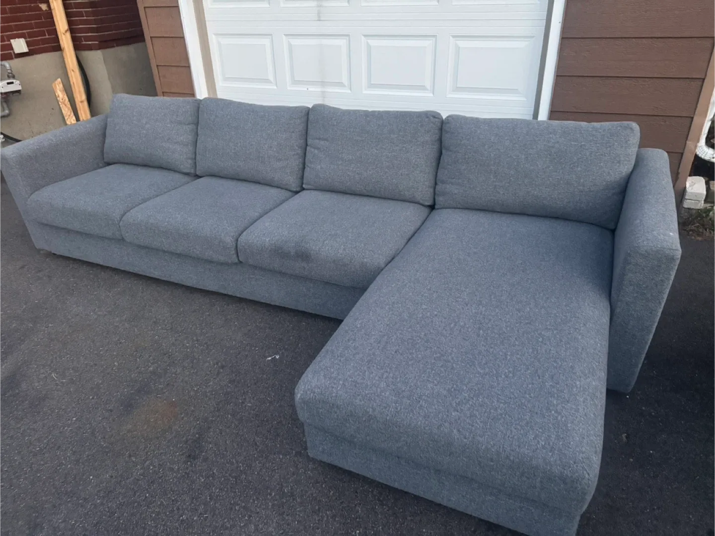 Ikea Grey Sectional Sofa with Chaise Lounge image indicator(4)