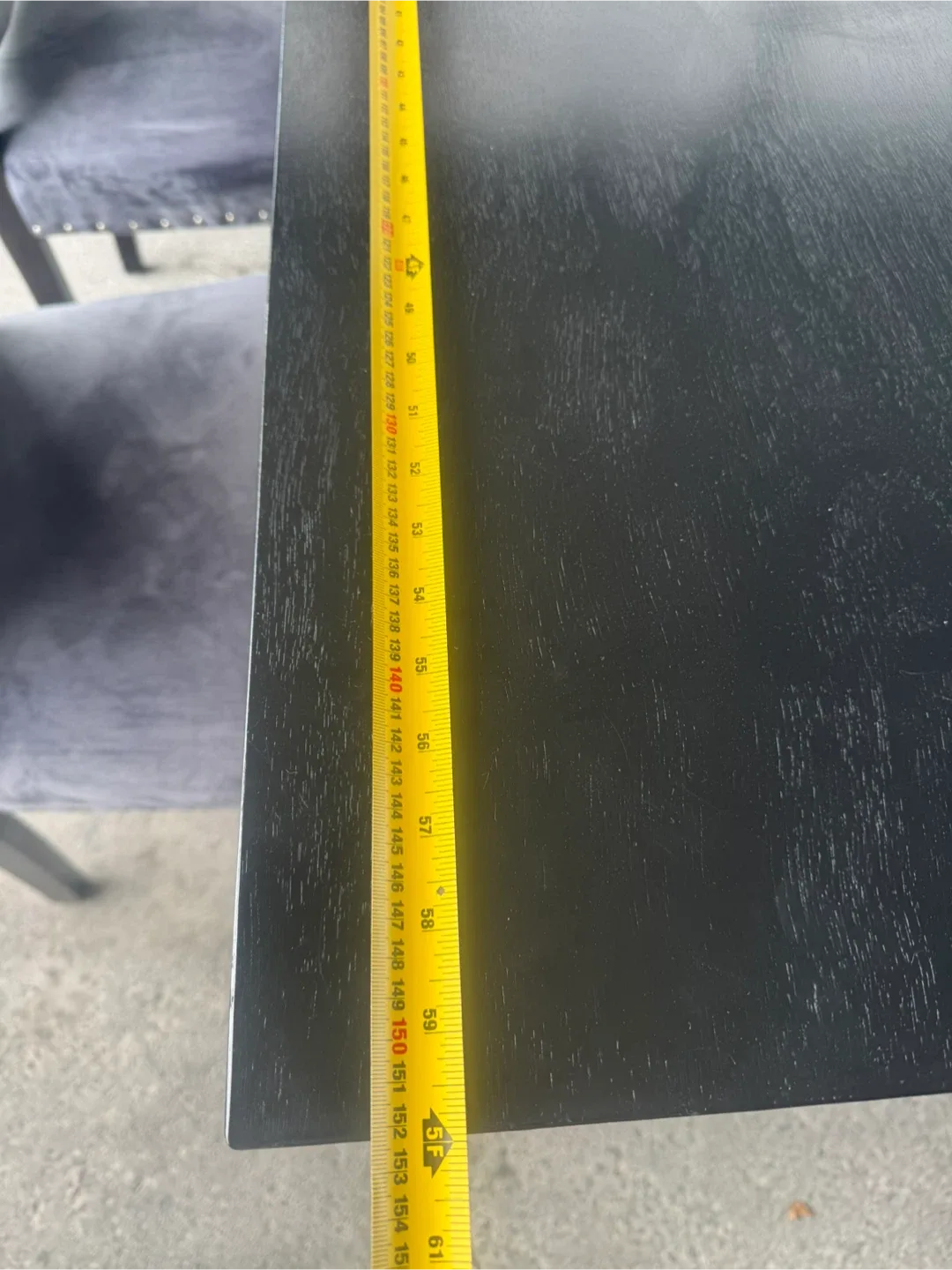 Ikea Black Dining Table with 4 Grey Velvet Chairs image indicator(7)