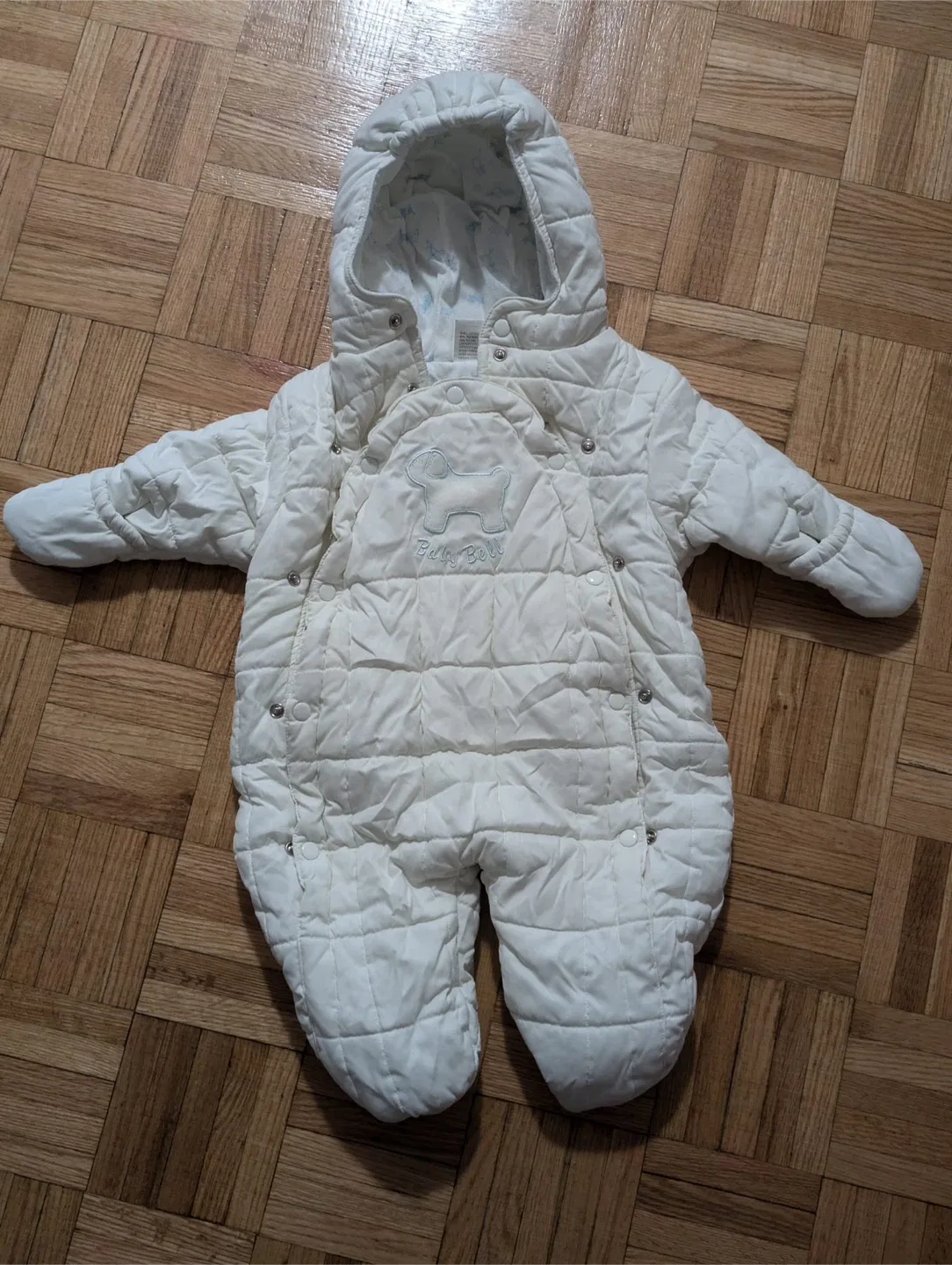 Baby Boll White Snowsuit for 0 to 6 months thumbnail