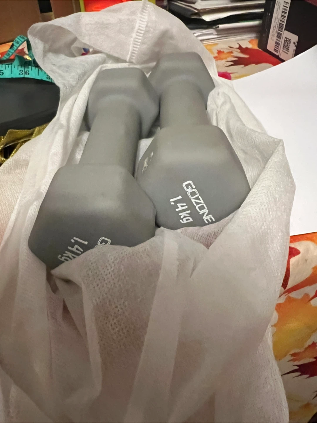 Two pairs of dumbbells: 5lb blue, 3lb gray- pickup Richmond