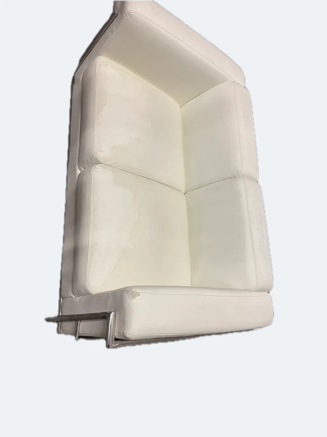 White Leather Loveseat Sofa image indicator(2)