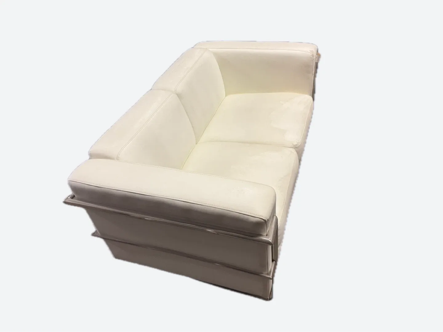 White Leather Loveseat Sofa image indicator(3)