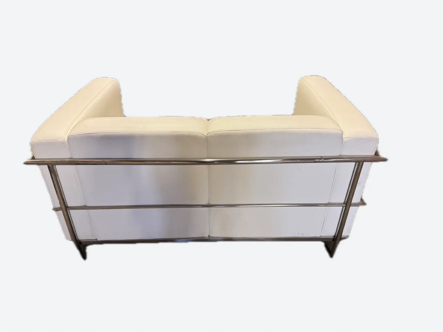 White Leather Loveseat Sofa image indicator(4)