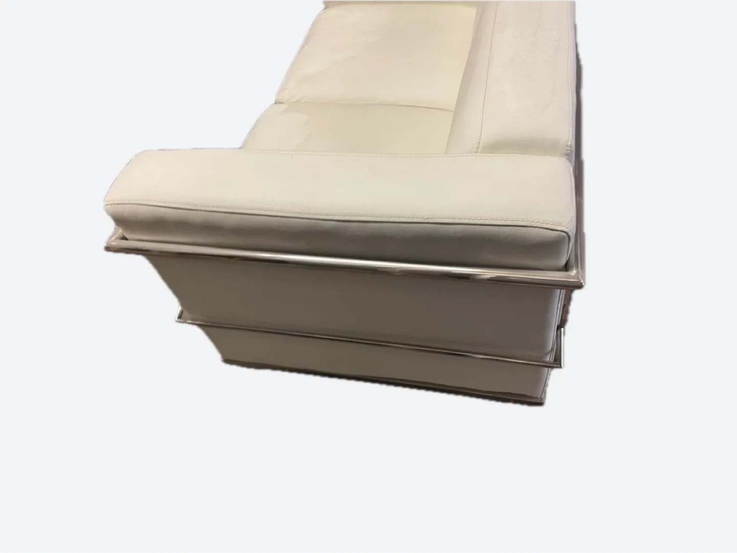 White Leather Loveseat Sofa image indicator(5)