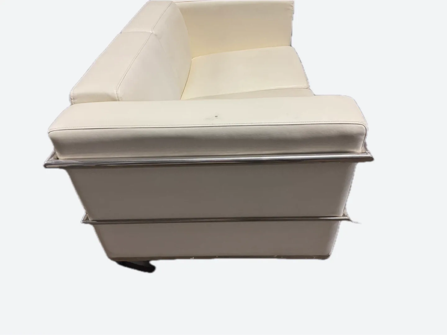 White Leather Loveseat Sofa image indicator(7)