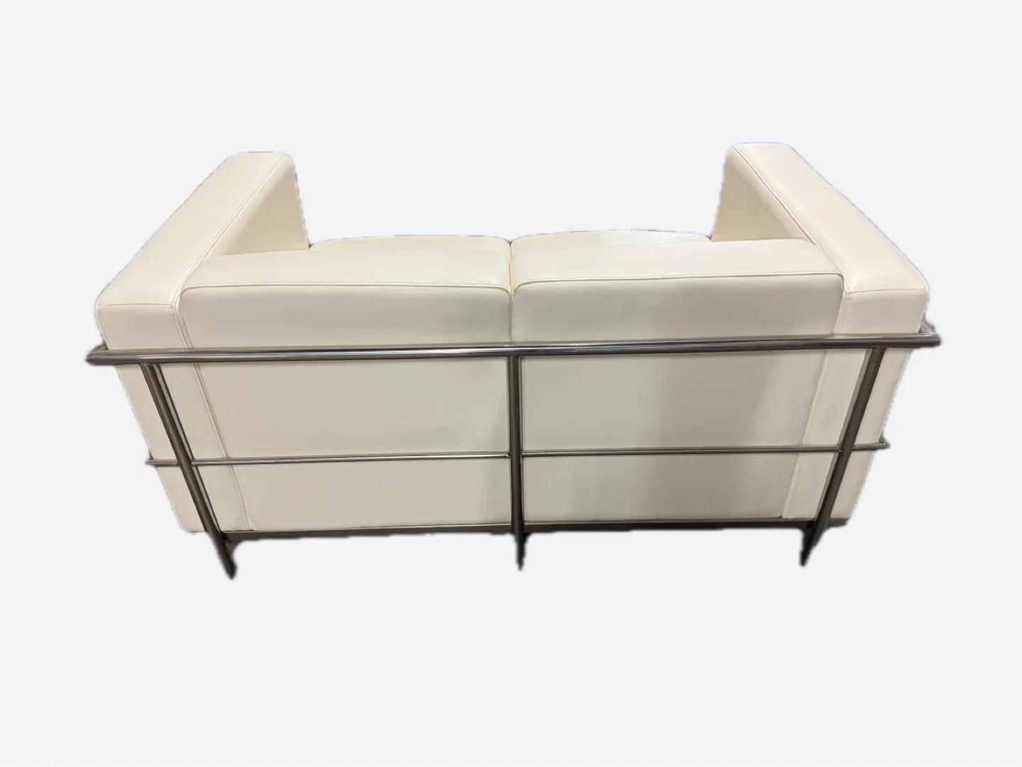 White Leather Loveseat Sofa image indicator(8)