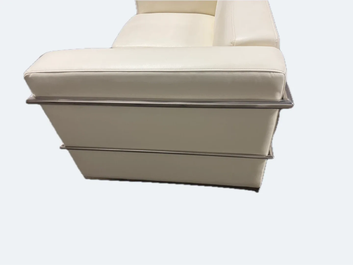 White Leather Loveseat Sofa image indicator(9)