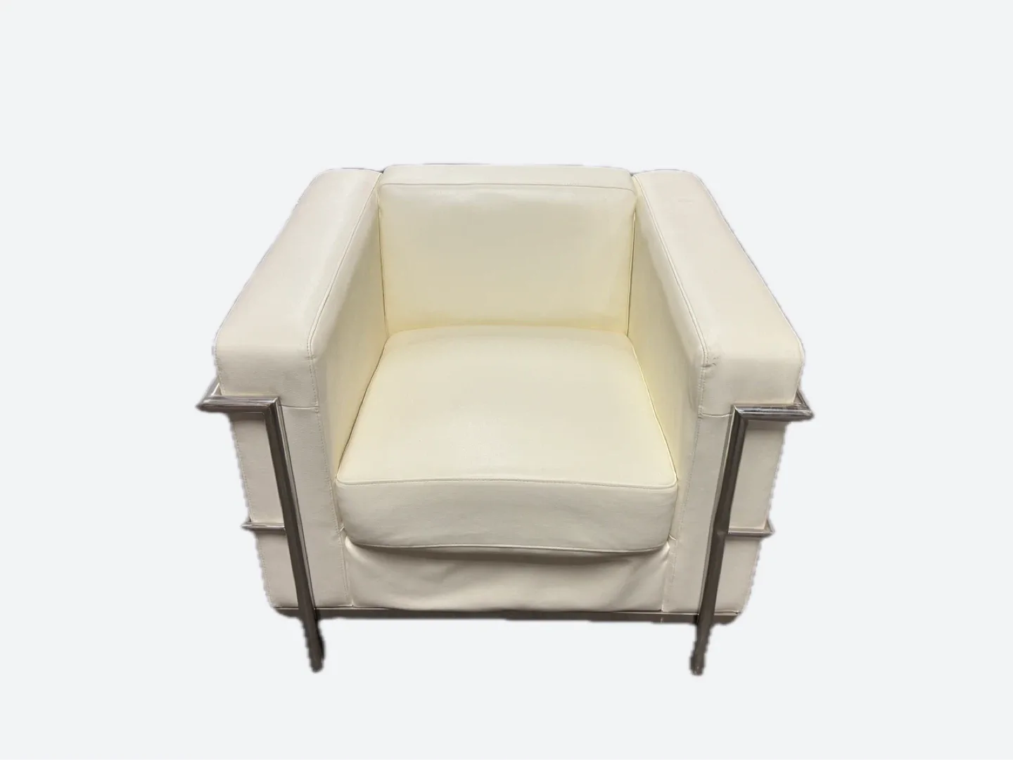 White Leather Loveseat Sofa image indicator(10)