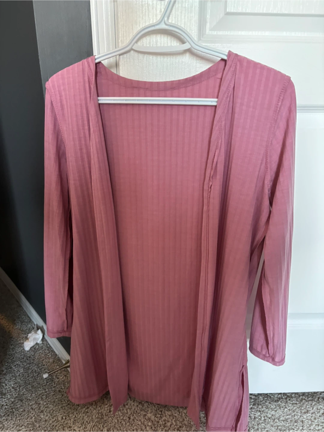 Pink Ribbed Cardigan