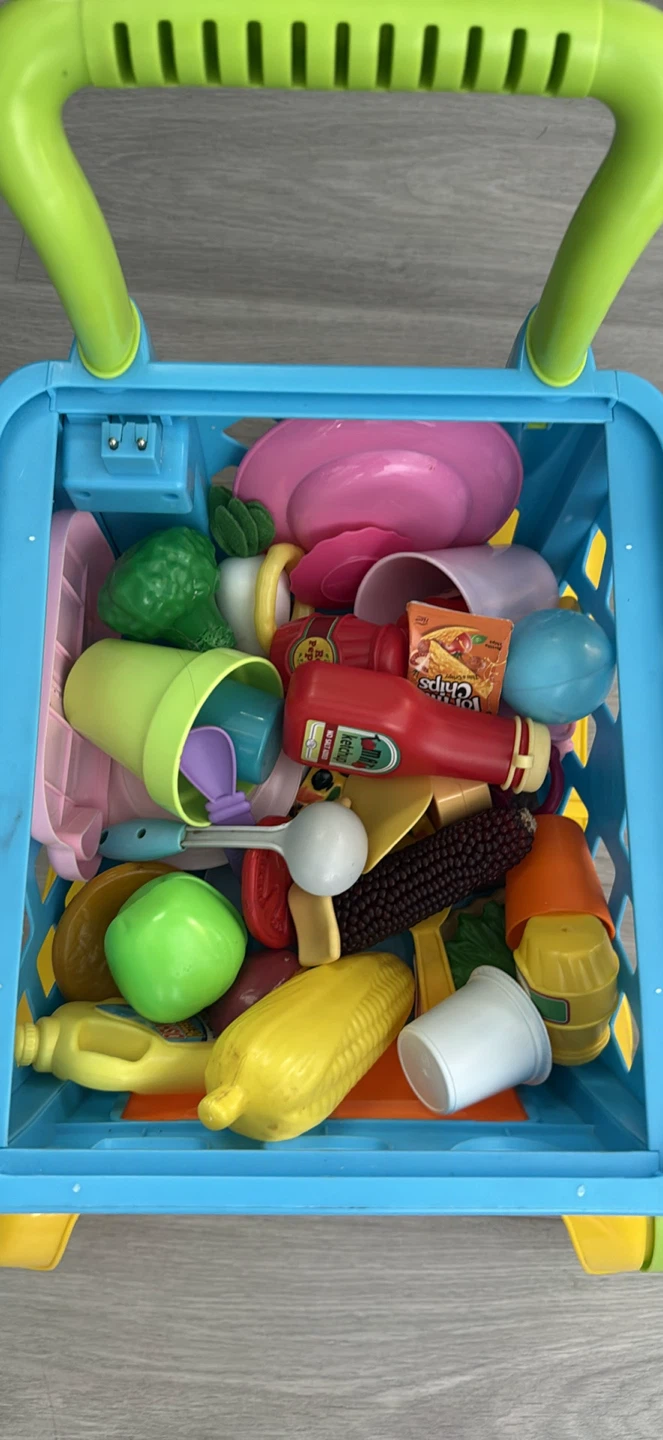Toy Shopping Cart with Food - photo 3