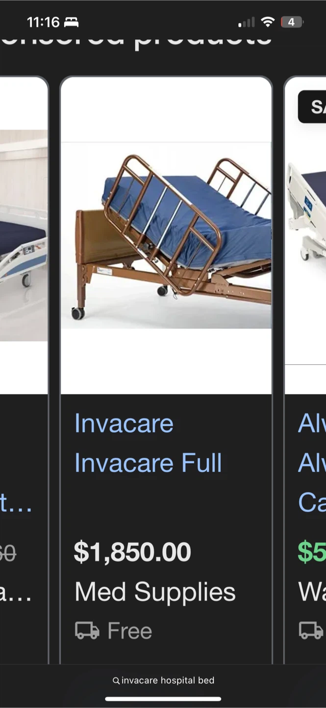 Invacare homecare bed