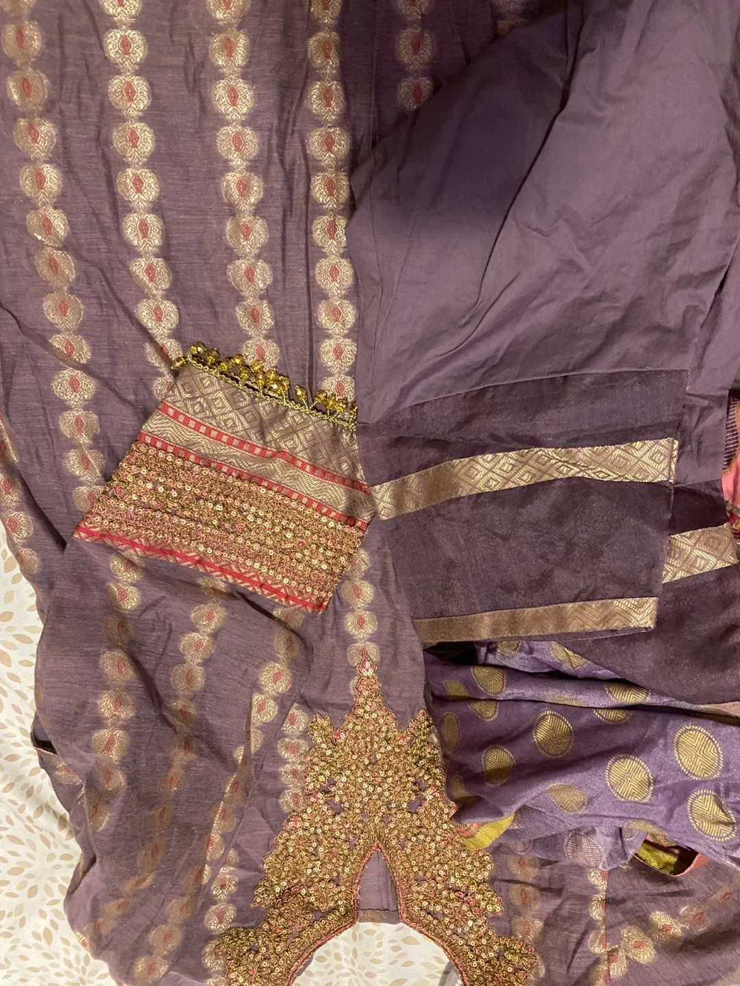 Purple Embroidered Shalwar Kameez thumbnail