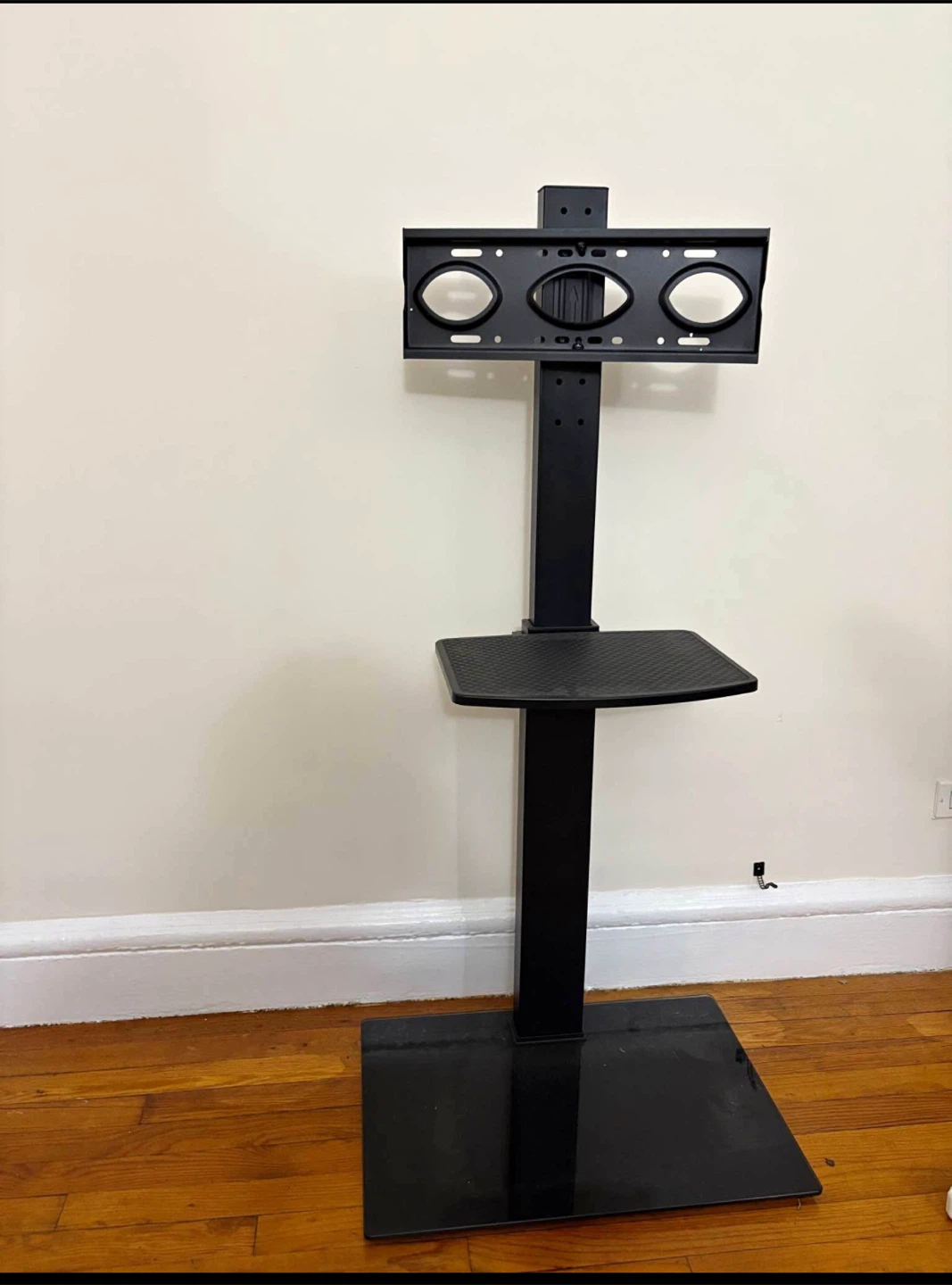 Floor TV Stand w/ Shelf | Fits 42–70" | Manhattan Pickup