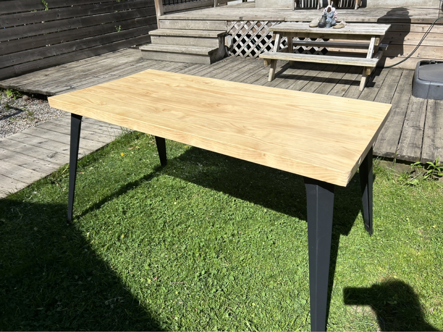 Wood Dining Table with Black Legs