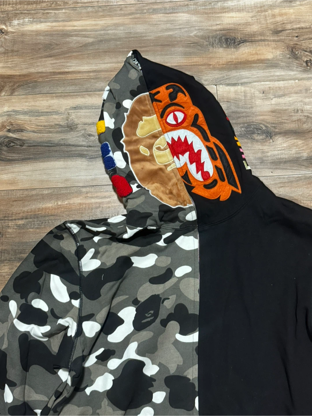 BAPE Funthera Militia Half Camo Hoodie - photo 2