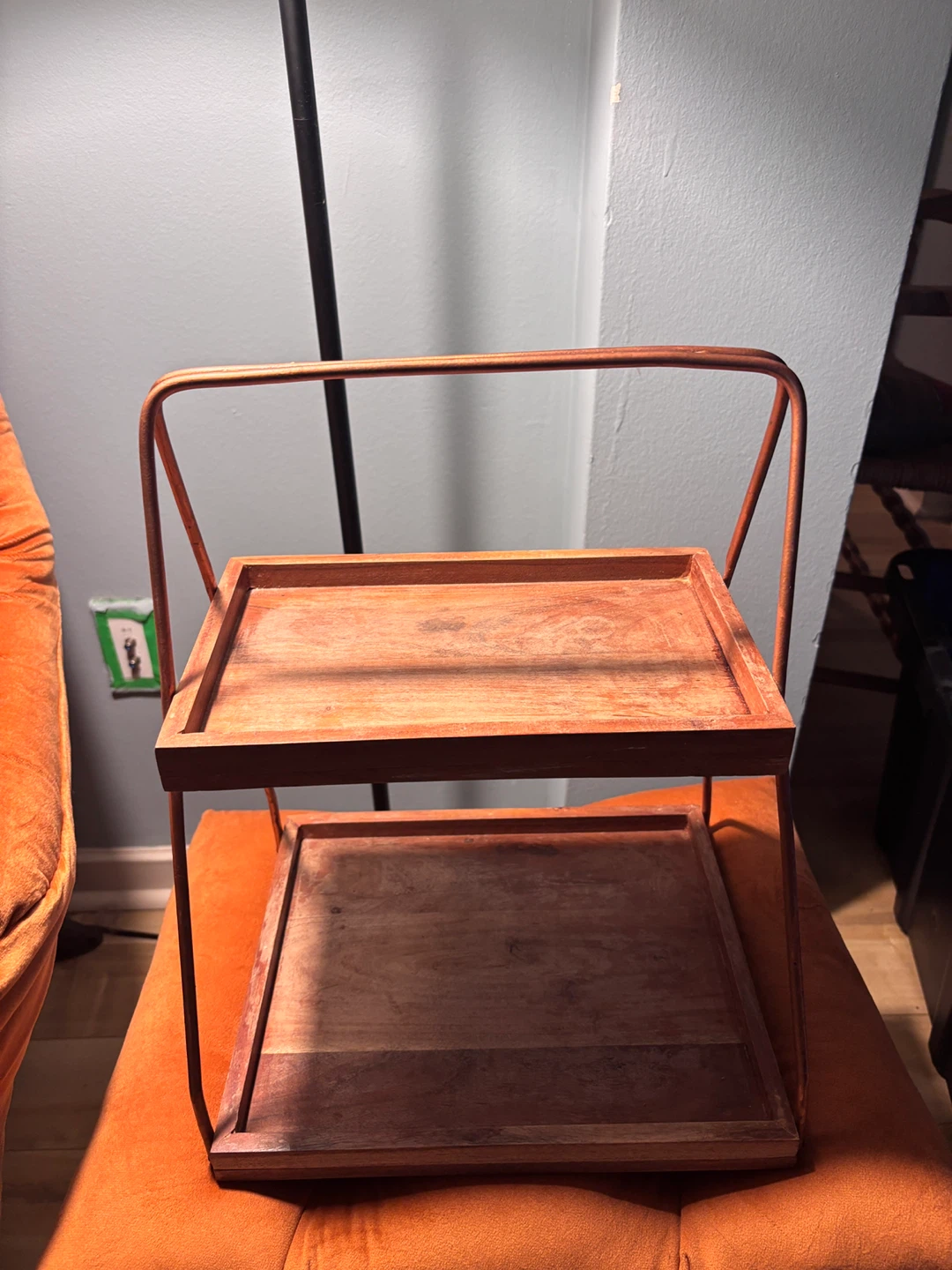 Wooden Two-Tier Serving Stand