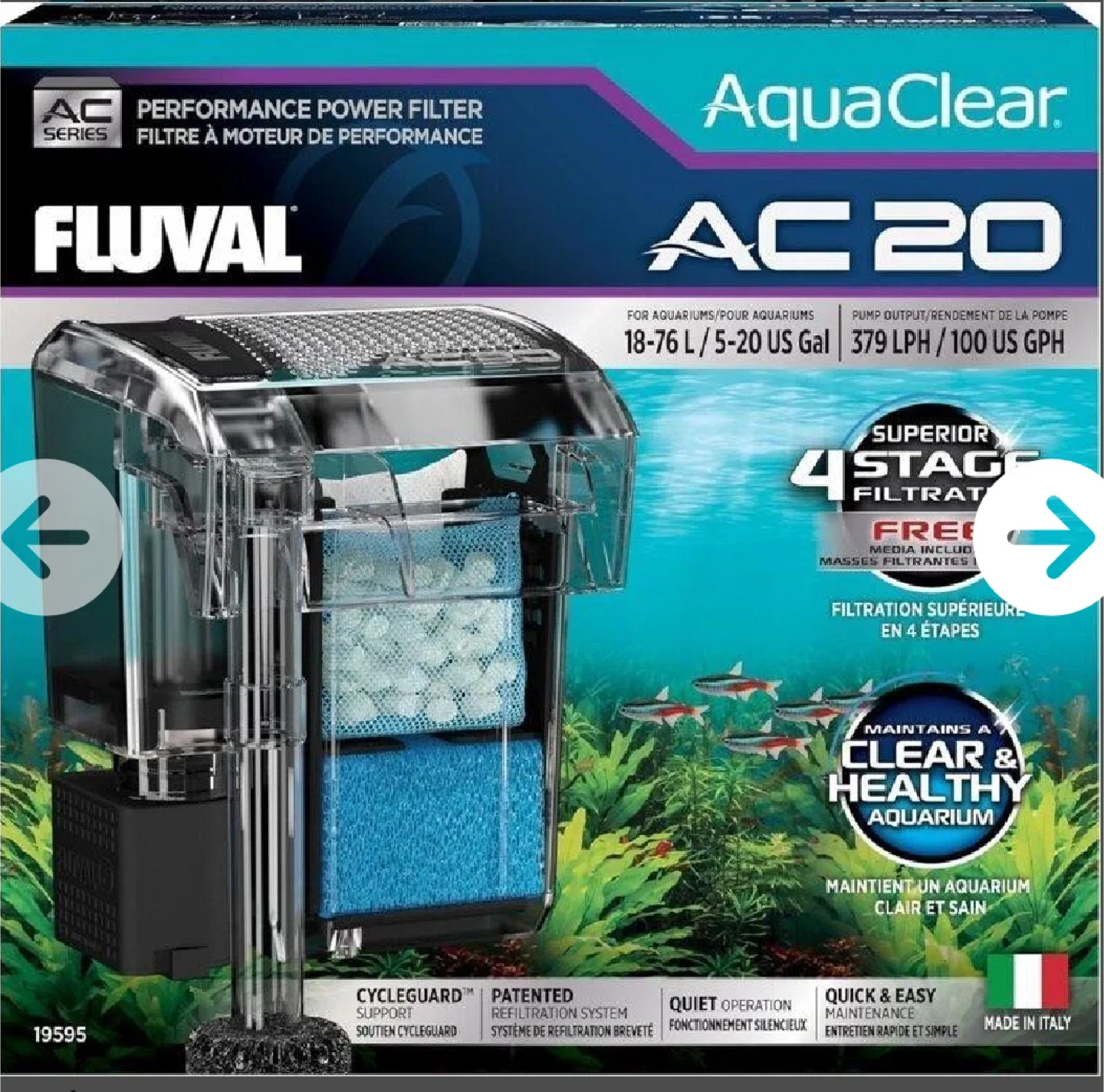 Fluval AquaClear AC 20 Performance Power Filter thumbnail