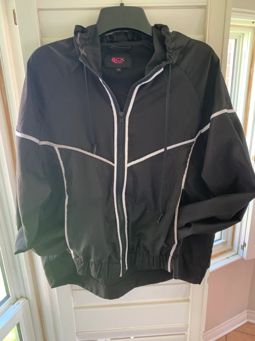 Women Black Light Spring/Fall Hooded Jacket (large) thumbnail