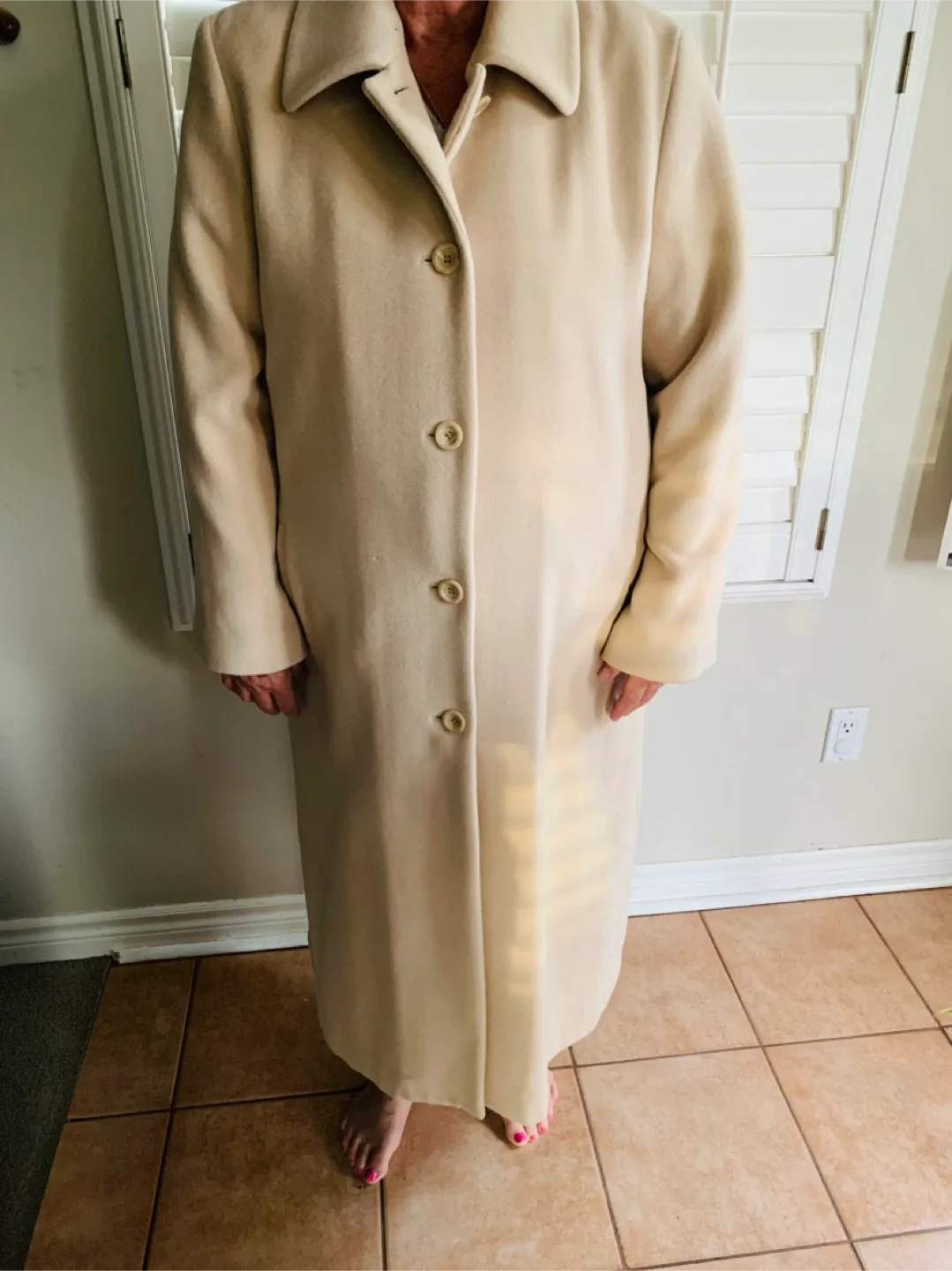 Women Beige Long Fall/Winter Jacket size 16 thumbnail