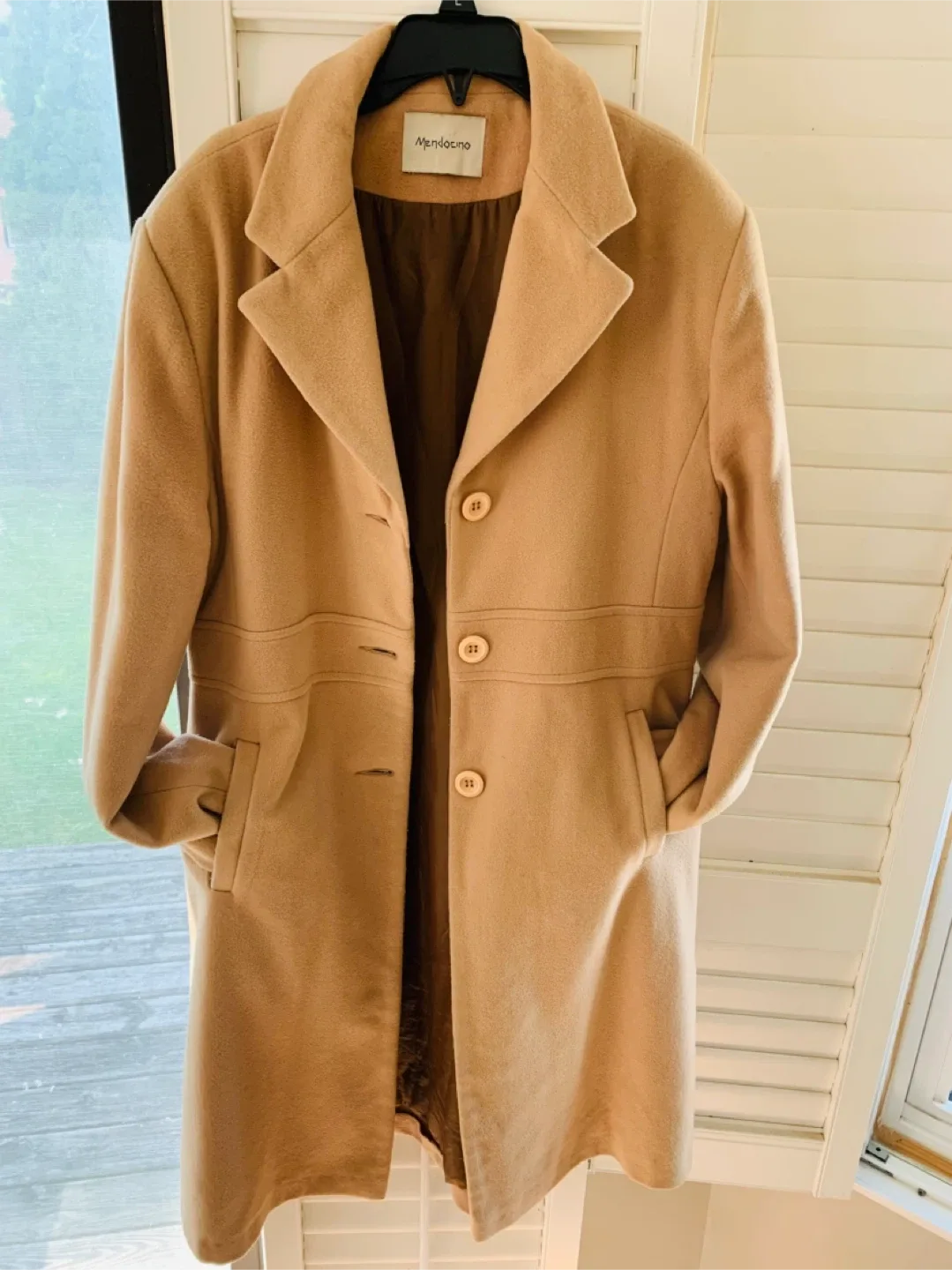 Women Beige Fitted Coat Long Fall/Winter size 10 image indicator(3)
