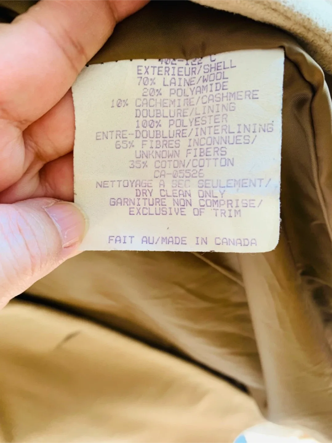 Women Beige Fitted Coat Long Fall/Winter size 10 image indicator(4)