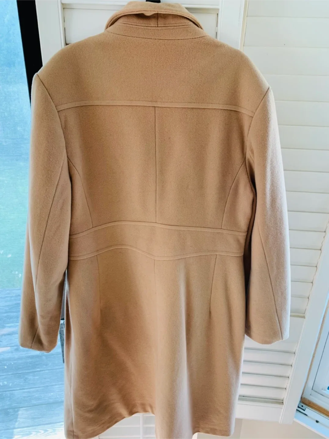 Women Beige Fitted Coat Long Fall/Winter size 10 image indicator(2)