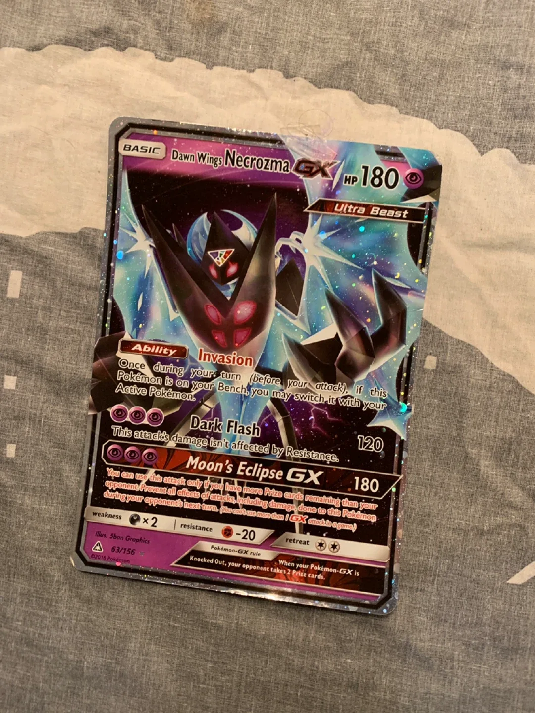 Dawn Wings Necrozma GX Pokemon Card thumbnail