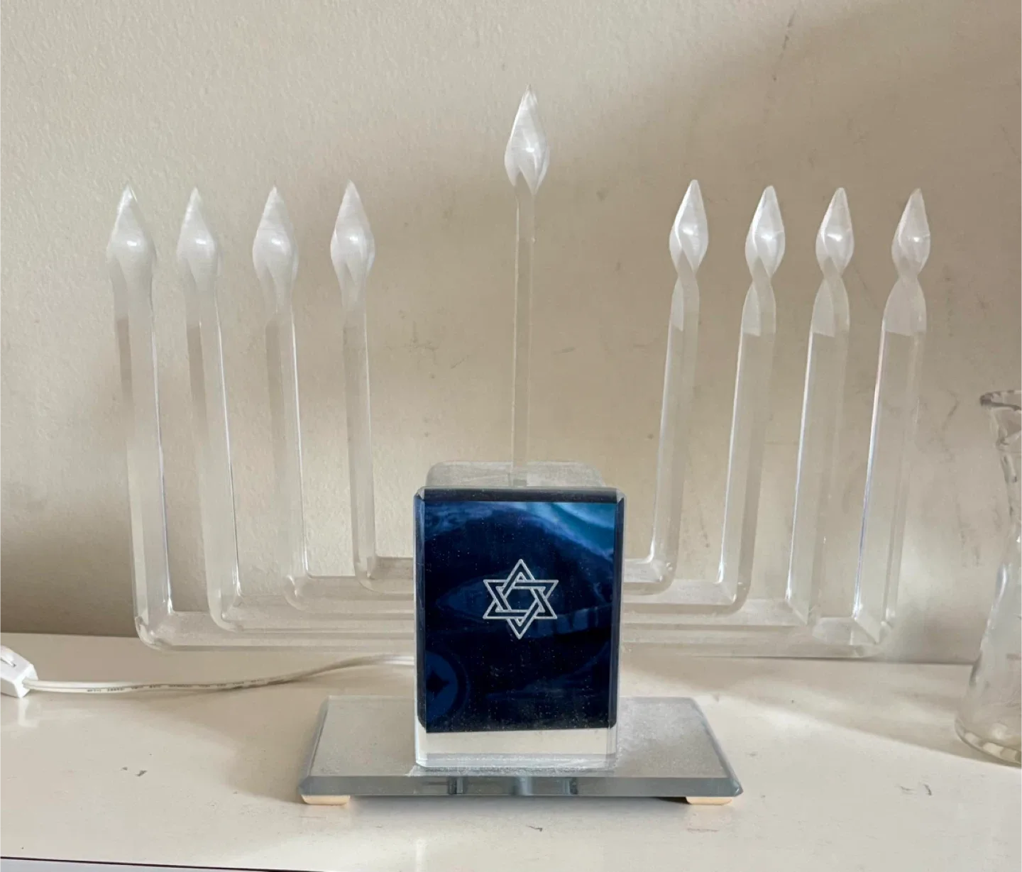 Electric Mid Century Modern Menorah Hanukkah Candle Light image indicator(3)