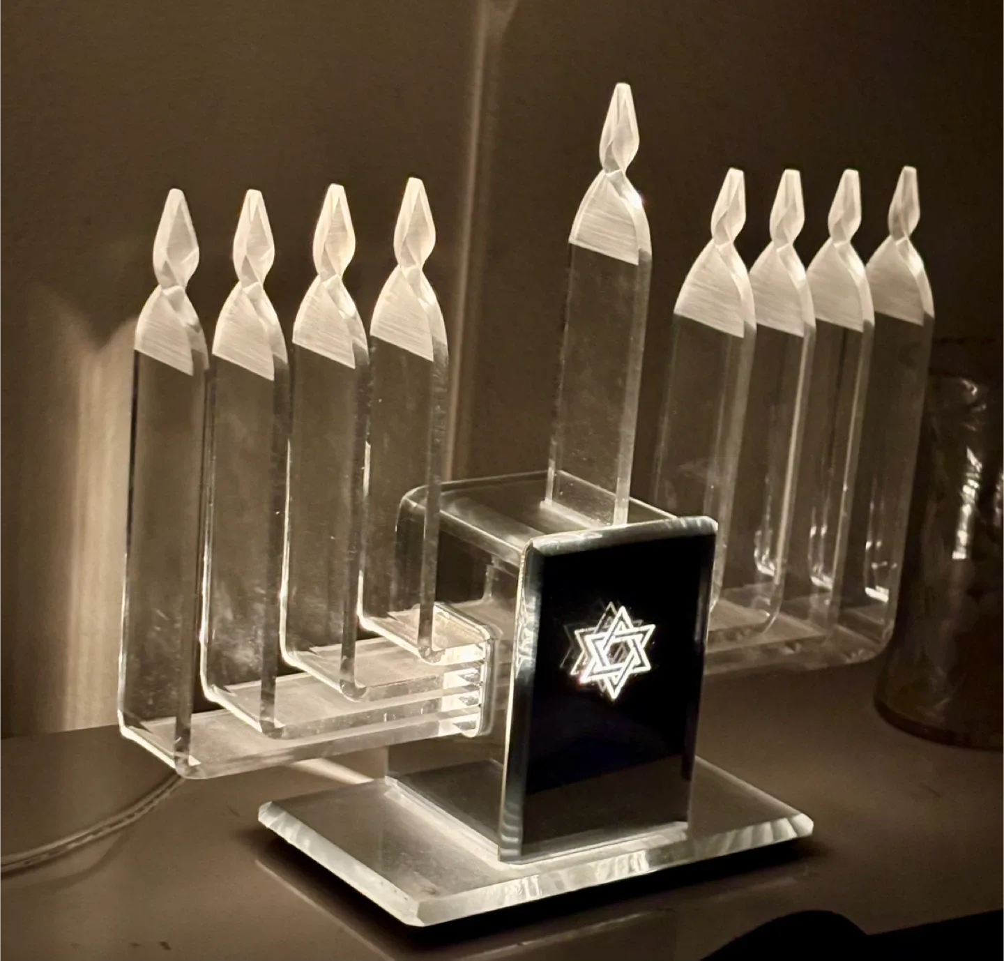 Electric Mid Century Modern Menorah Hanukkah Candle Light image indicator(2)