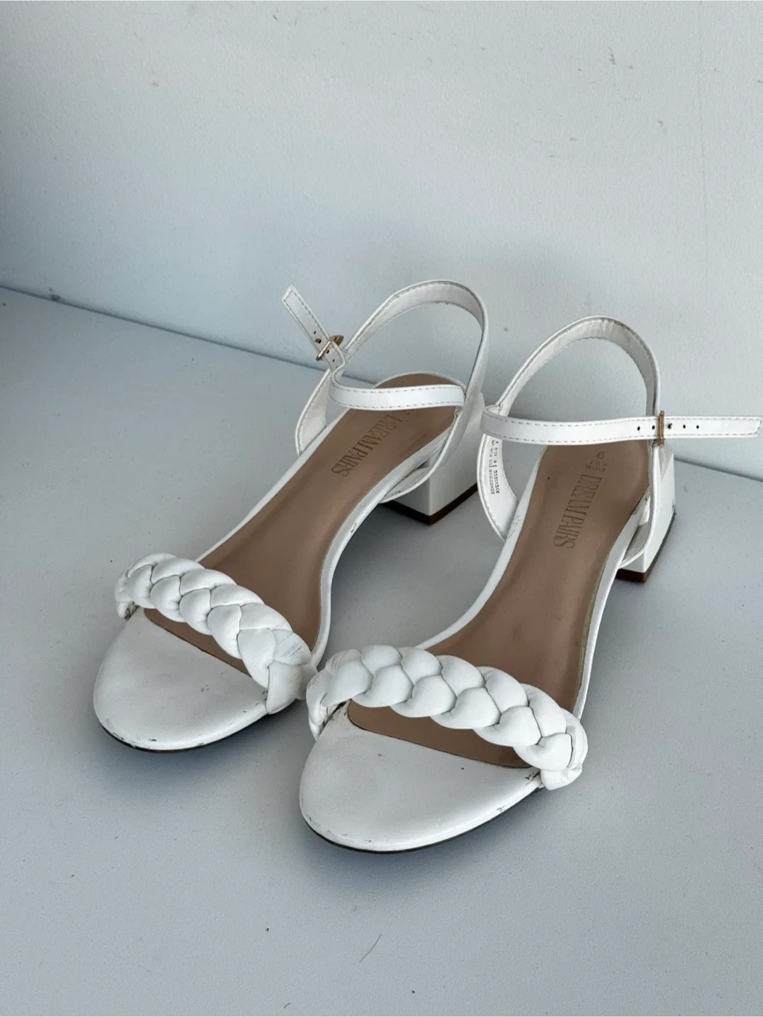 Dream Pairs White Braided Sandals - Size US 9 thumbnail