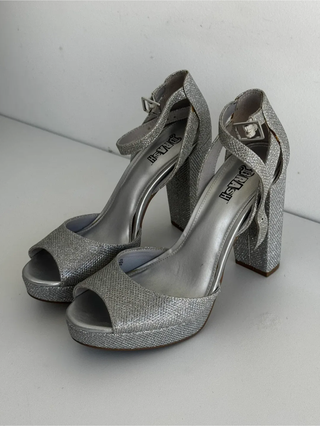Brash Silver Glitter Heels - Size 8.5 thumbnail