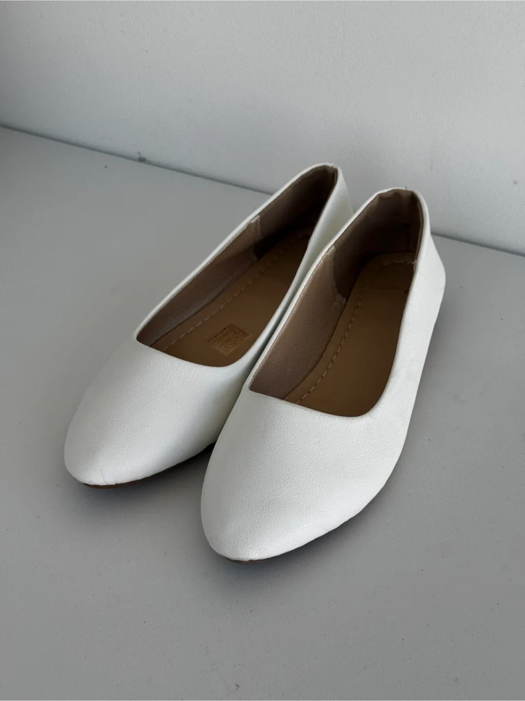 White Ballet Flats - size 8.5-9 thumbnail