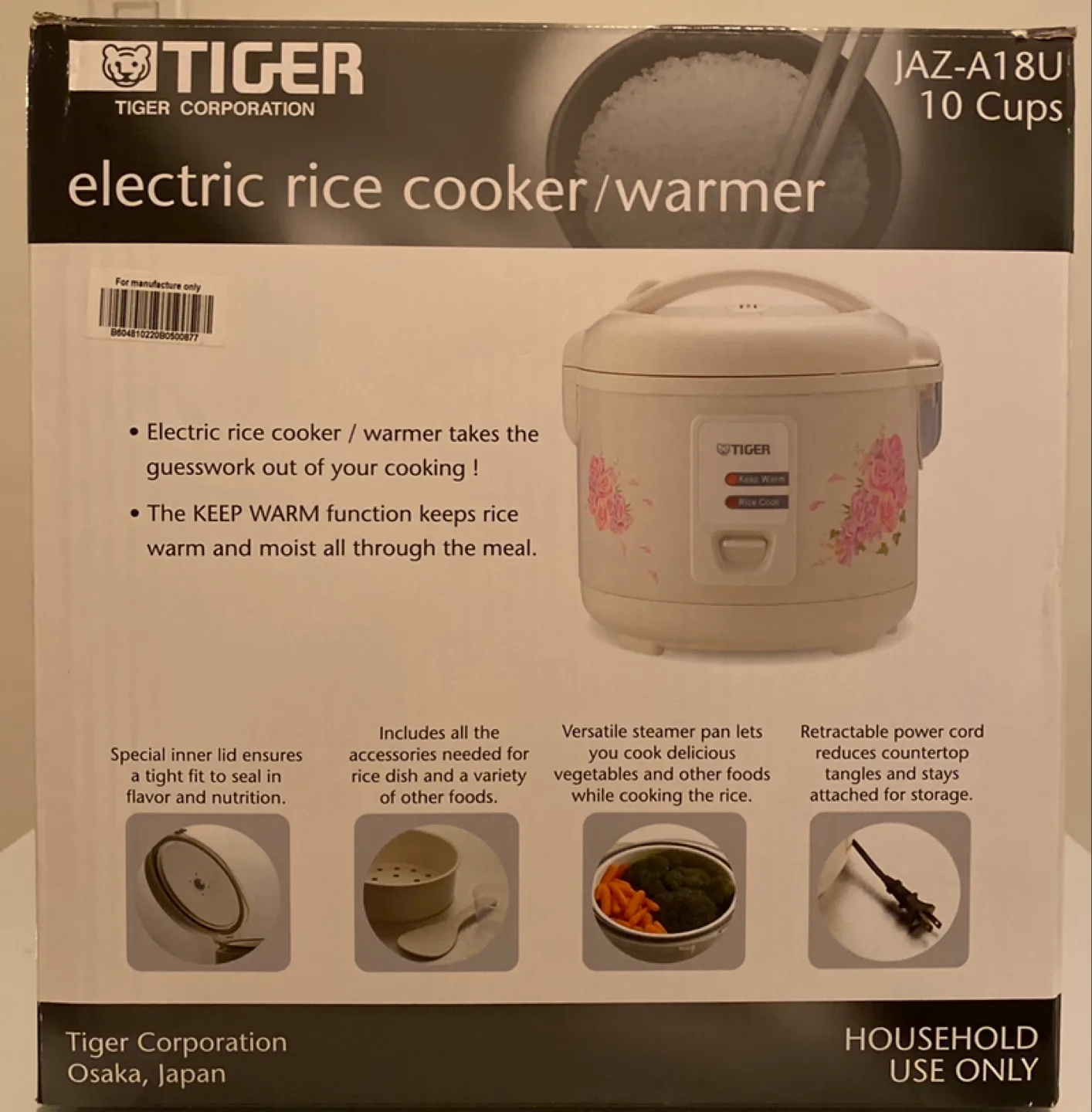 Tiger JAZ-A18U Electric Rice Cooker/Warmer - 10 Cups thumbnail